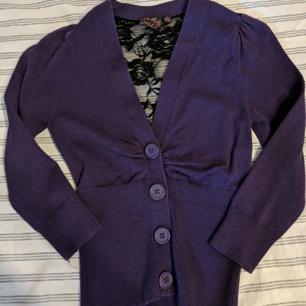 Purple cardigan